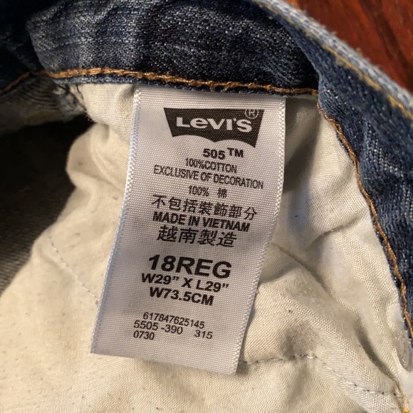 Levi’s 505 Regular 29x29 - Picture 7 of 8